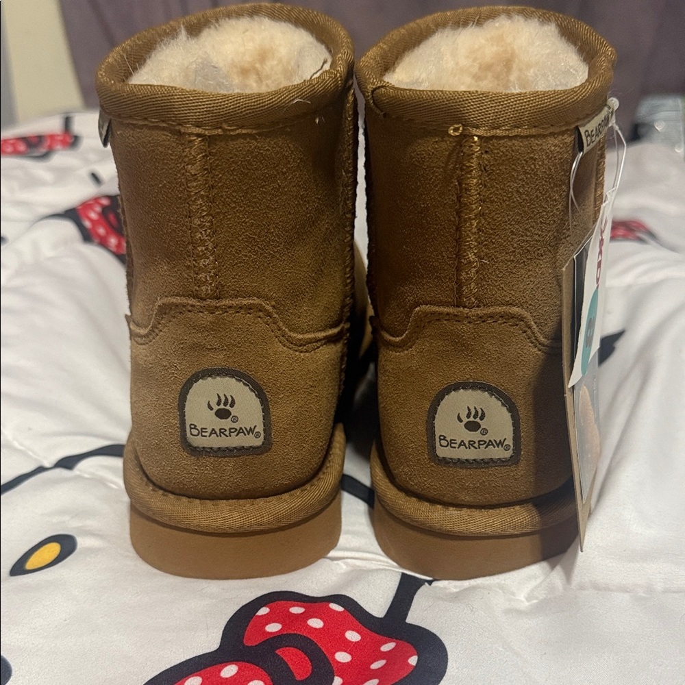 BearPaw Tan Suede Boots with Plush Lining
